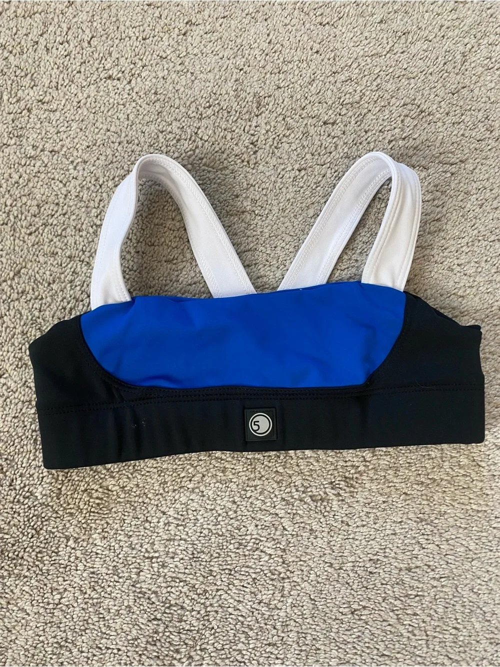 Five 5 Dancewear Black, Blue & White Top YL Large